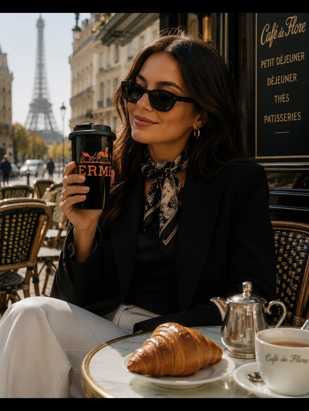 Hermès 16 oz Black Travel Tumbler | Luxury  Coffee & Tea Signature Promo Design